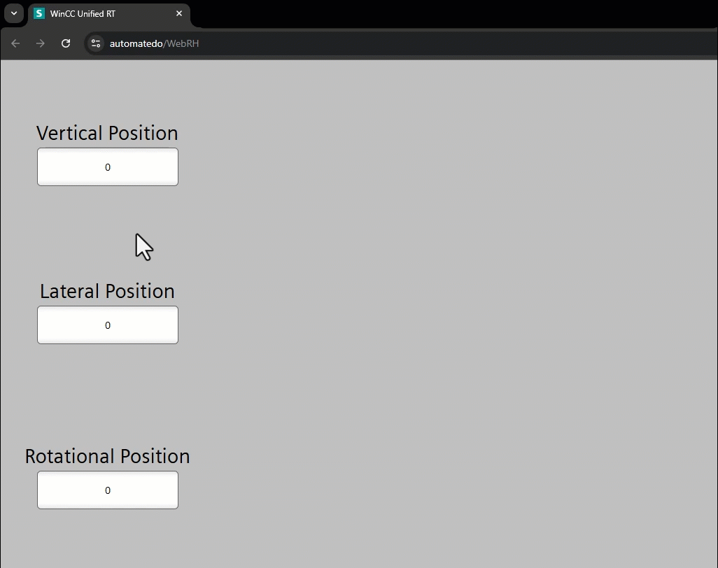 Figure 3.4: WinCC Unified dynamization - Testing dynamic behavior