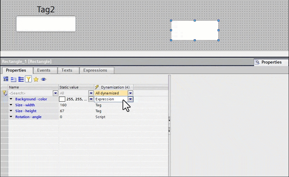 Figure 5.4: WinCC Unified dynamization - Using the AND operator
