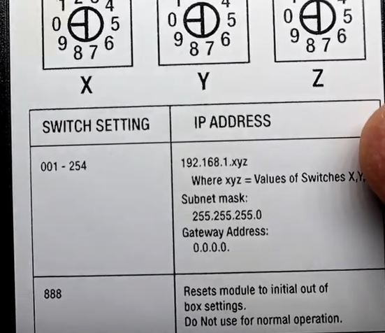 Figure 1 - Allen Bradley 1756-ENBT and 1756-EN2T Configuration | Rotary Switches on the Module