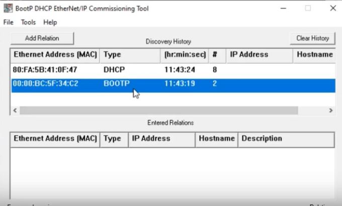 Figure 4 - Allen Bradley 1756-ENBT and 1756-EN2T Configuration | Using BOOTPÂ to Set IPÂ Address