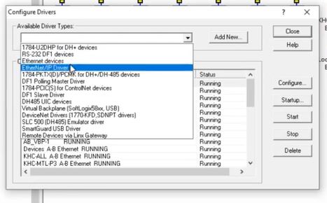 Figure 5 - Allen Bradley 1756-ENBT and 1756-EN2T Configuration | RSLinx EtherNet/IPÂ Driver Configuration