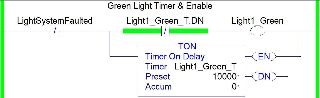 Timer TON Instruction in RSLogix 5000 Ladder Logic Example