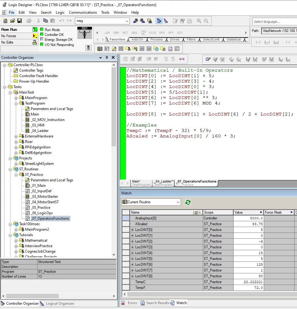 Structured Text PLC Programming | Example in Studio 5000 CompactLogix PLC