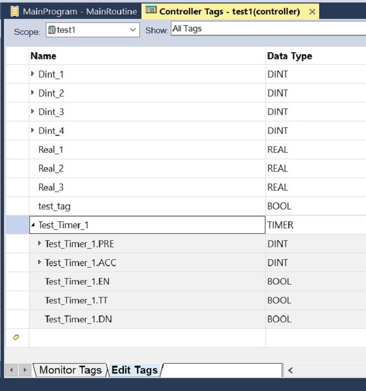 Figure 8 - Data Types in PLC Programming | Creating Timers