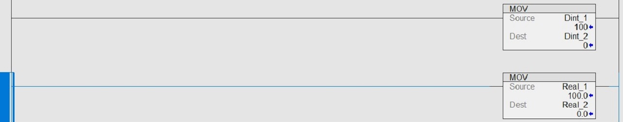 Figure 3 - Data Types in PLC Programming | MOV Instructions DINTs and REALs