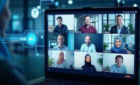 A woman engaged in a video conference on her laptop, exploring the best AI tools for business.