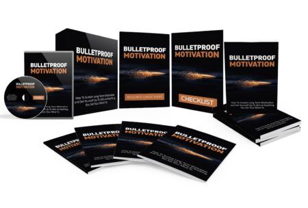 the bullproof motivation bundle, showcasing tools and materials aimed at fostering unwavering motivation and personal development