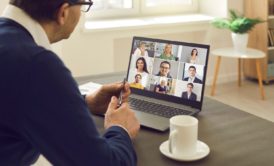 fortune 500 leader talking in virtual conference