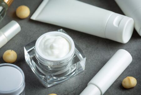 Variety of skincare items arranged on a table for craft your skincare essentials.