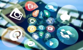 a smartphone filled with diverse social media icons, representing a social media design course