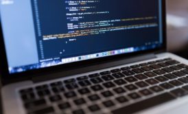 php coding in laptop display