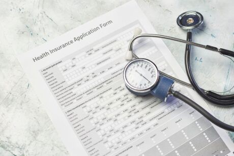 a health insurance application form illustrating the importance of health coverage in medical care