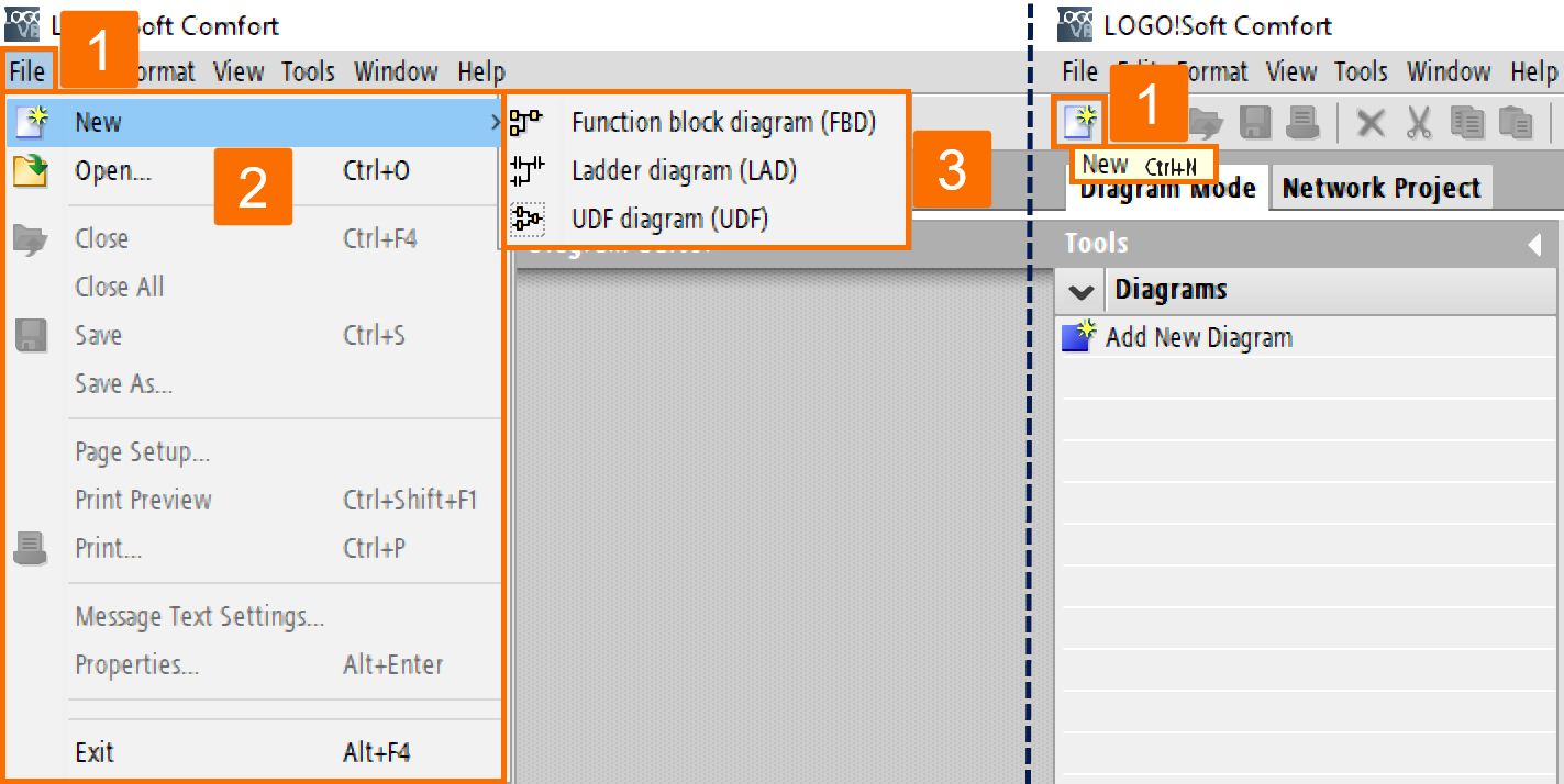Figure 1.2 - Siemens LOGO PLC Training | How to generate a new circuit program