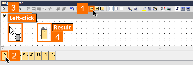 Figure 3.1 - Siemens LOGO PLC Training | How to place blocks using programming toolbar icons