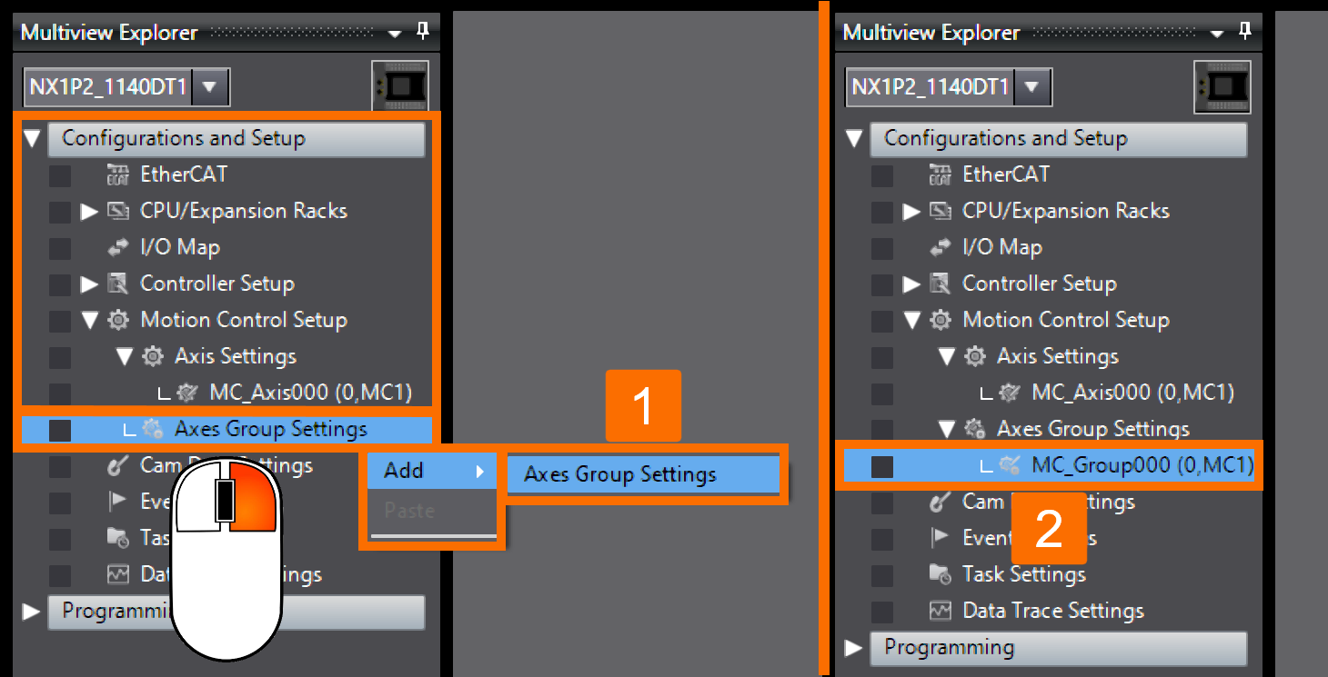Figure 8.1 - Omron PLCÂ Programming | Creating axes group variables