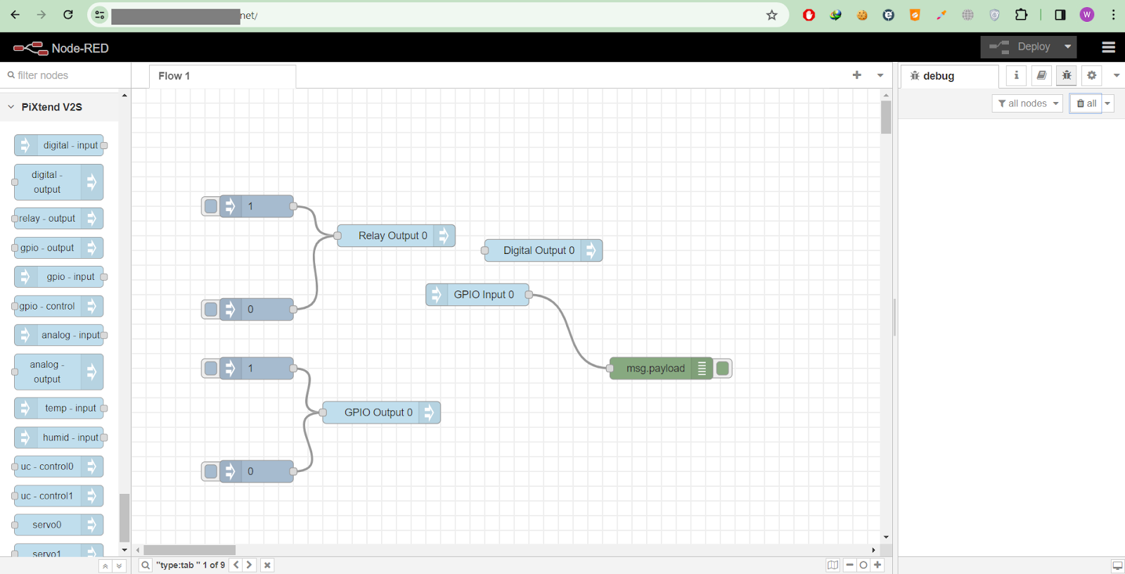 Figure 4.5 – external access to Node-RED on PiXtend