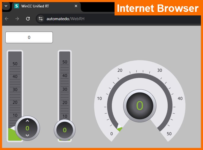 Figure 10.2: Introduction to WinCC Unified - Internet browser tab for simulation