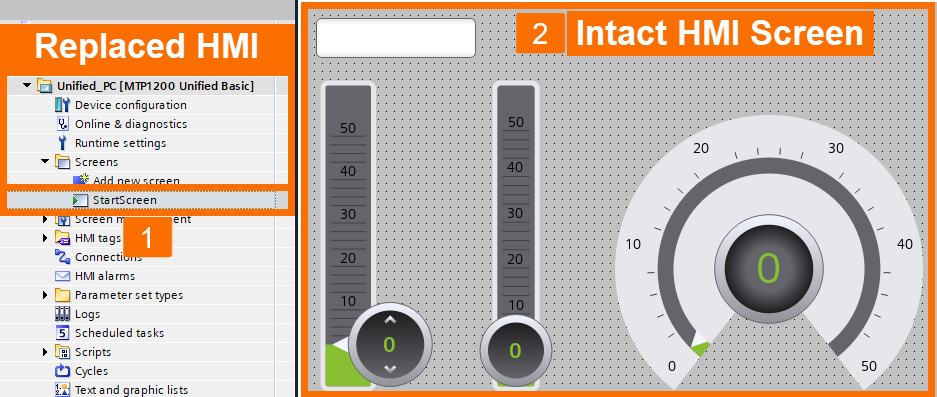 Figure 11.4: Introduction to WinCC Unified - Intact screen for the replaced Unified device