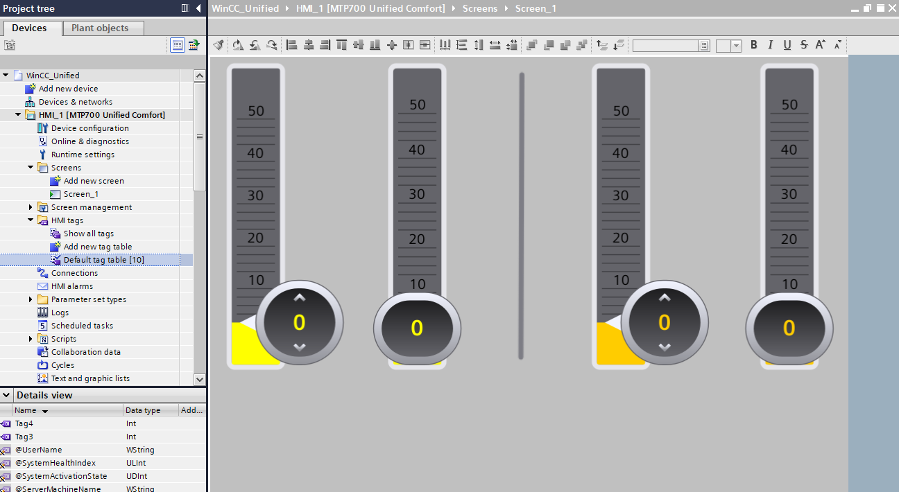 Figure 9.1: WinCC Unified: offline transfer - Start configuring the Unified HMI screen