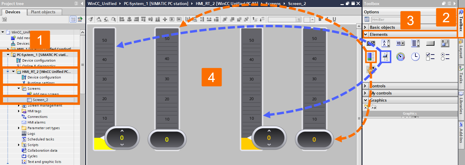 Figure 6.2: WinCC Unified: offline transfer - Start configuring the Unified PC screen