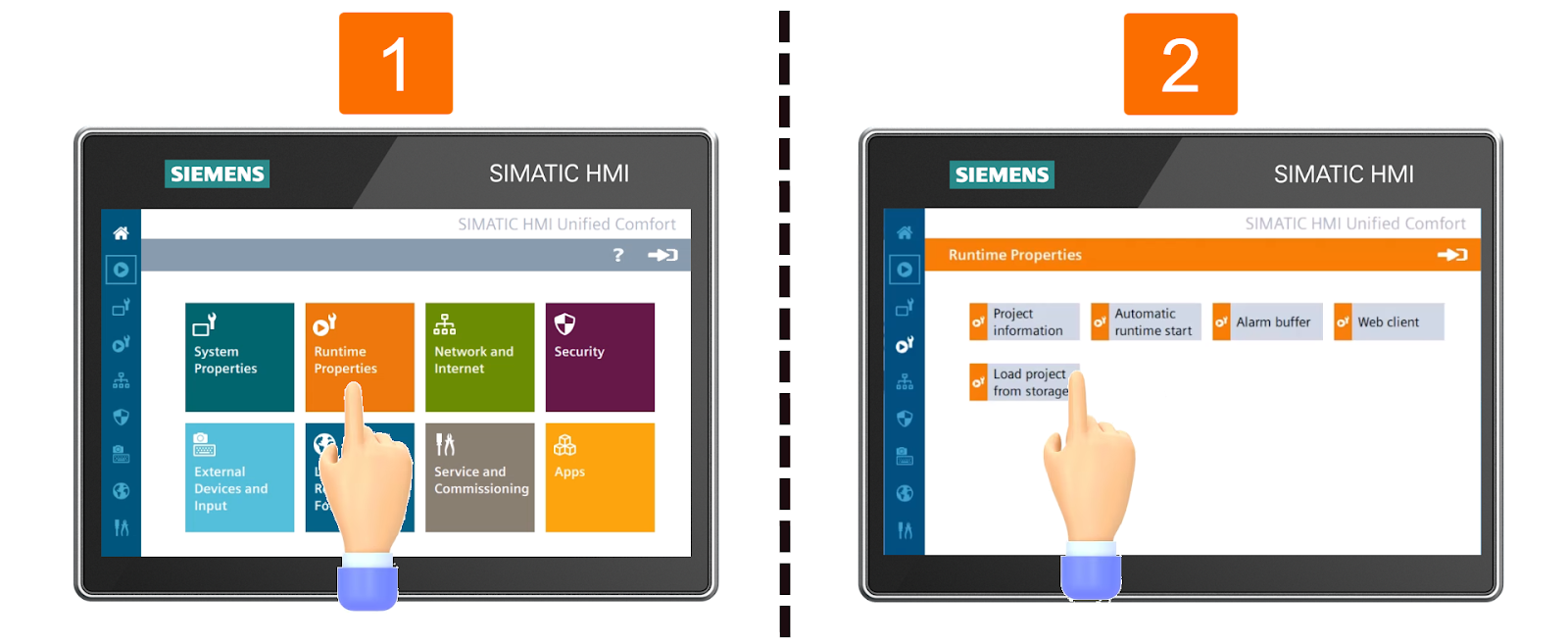 Figure 9.4: WinCC Unified: offline transfer - Unified HMI runtime setup