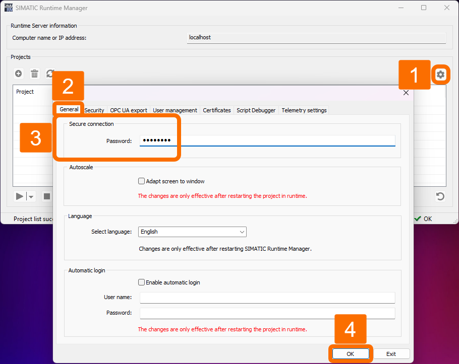 Figure 4.2: WinCC Unified: secure downloads - Secure connection setup