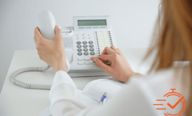 woman answering the telephone call